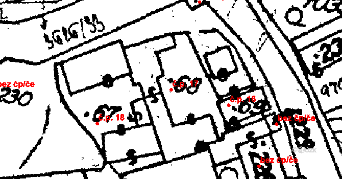 Chodská Lhota 17 na parcele st. 68 v KÚ Chodská Lhota, Katastrální mapa
