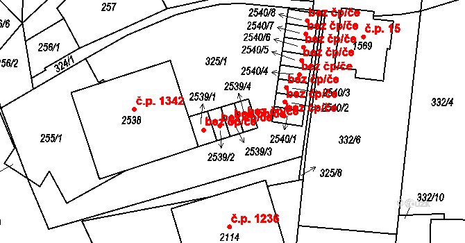 Milevsko 80075142 na parcele st. 2539/3 v KÚ Milevsko, Katastrální mapa