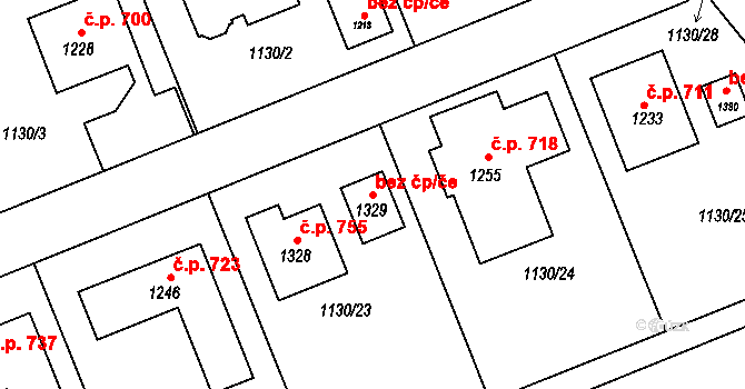 Nučice 80538142 na parcele st. 1329 v KÚ Nučice u Rudné, Katastrální mapa