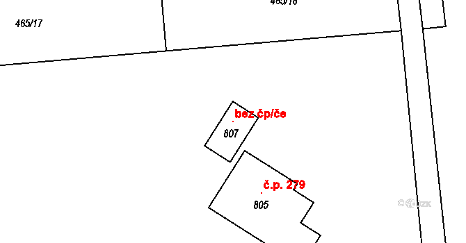 Frýdlant nad Ostravicí 105245143 na parcele st. 807 v KÚ Lubno, Katastrální mapa