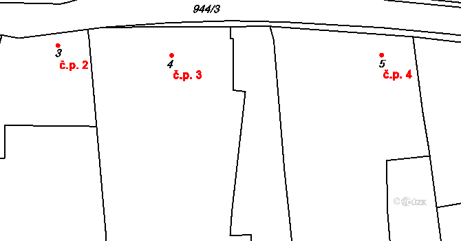 Lipník nad Bečvou V-Podhoří 3, Lipník nad Bečvou na parcele st. 4 v KÚ Podhoří na Moravě, Katastrální mapa
