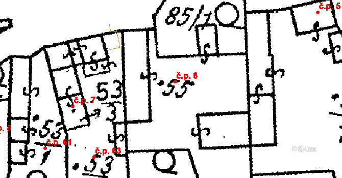 Chlístovice 6 na parcele st. 55 v KÚ Chlístovice, Katastrální mapa