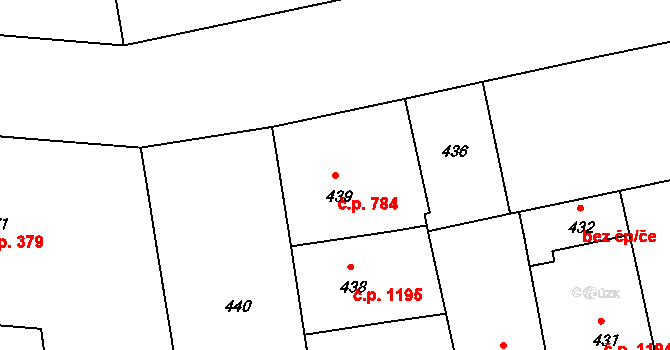 Žižkov 784, Praha na parcele st. 439 v KÚ Žižkov, Katastrální mapa
