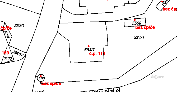 Dolní Předměstí 111, Trutnov na parcele st. 683/1 v KÚ Trutnov, Katastrální mapa