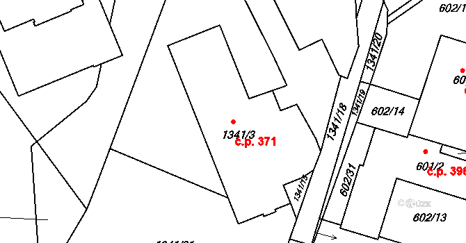 Jince 371 na parcele st. 1341/3 v KÚ Jince, Katastrální mapa