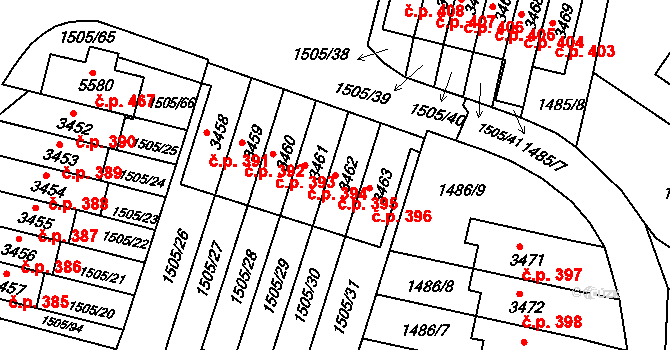 Kryblice 395, Trutnov na parcele st. 3462 v KÚ Trutnov, Katastrální mapa
