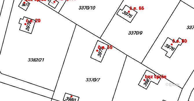 Dvůr Králové nad Labem 55 na parcele st. 3979 v KÚ Dvůr Králové nad Labem, Katastrální mapa