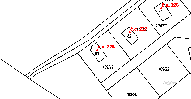Žebrákov 226, Kovářov na parcele st. 50 v KÚ Žebrákov u Zahořan, Katastrální mapa