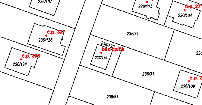 Hlučín 42725143 na parcele st. 236/138 v KÚ Bobrovníky, Katastrální mapa