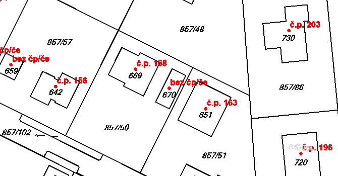 Cheb 43529143 na parcele st. 670 v KÚ Dřenice u Chebu, Katastrální mapa
