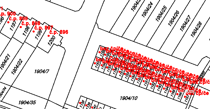 Opava 43784143 na parcele st. 1169 v KÚ Kateřinky u Opavy, Katastrální mapa