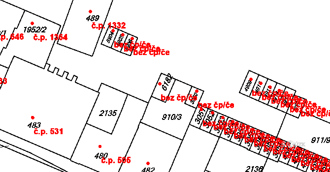 Třebíč 44148143 na parcele st. 6182 v KÚ Třebíč, Katastrální mapa