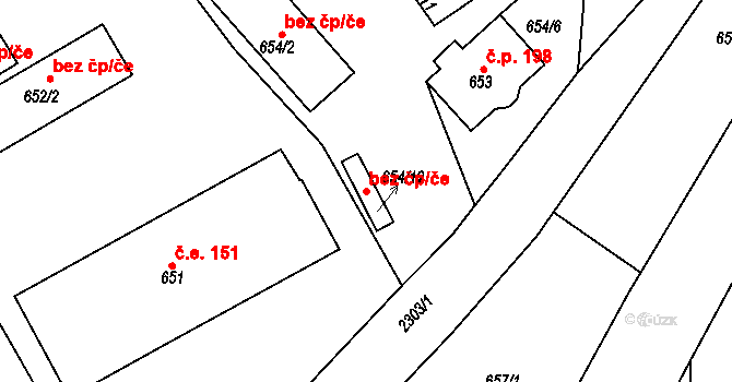 Horšovský Týn 45236143 na parcele st. 654/12 v KÚ Horšovský Týn, Katastrální mapa