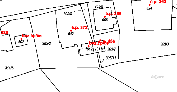 Rokytnice nad Jizerou 49171143 na parcele st. 1012 v KÚ Dolní Rokytnice, Katastrální mapa