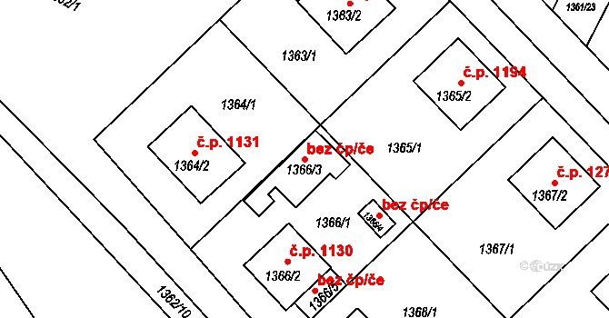 Rýmařov 84771143 na parcele st. 1366/3 v KÚ Rýmařov, Katastrální mapa