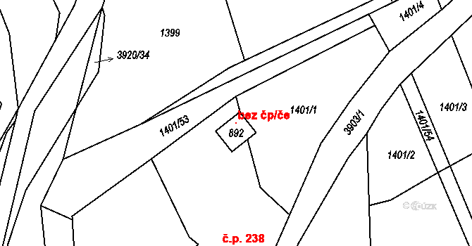 Bukovec 98252143 na parcele st. 892 v KÚ Bukovec u Jablunkova, Katastrální mapa