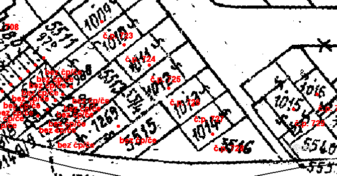 Kobylí 726 na parcele st. 1012 v KÚ Kobylí na Moravě, Katastrální mapa