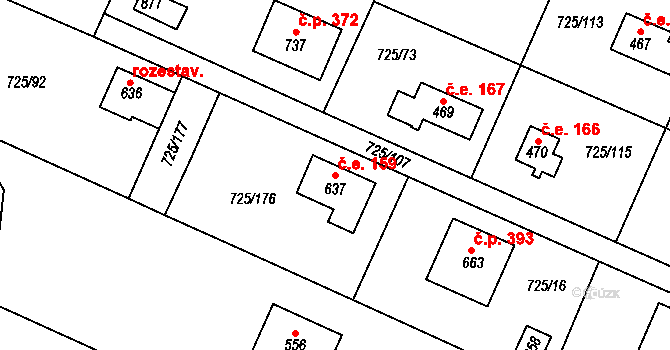 Mukařov 159 na parcele st. 637 v KÚ Mukařov u Říčan, Katastrální mapa