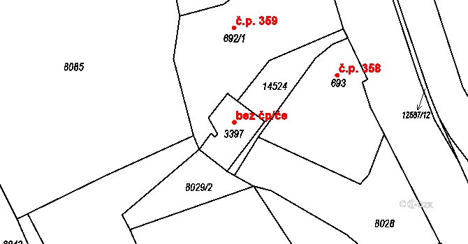 Nový Hrozenkov 148260144 na parcele st. 3397 v KÚ Nový Hrozenkov, Katastrální mapa