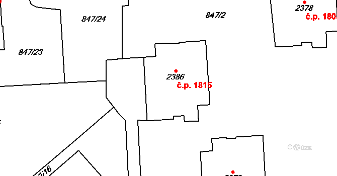 Blansko 1815 na parcele st. 2386 v KÚ Blansko, Katastrální mapa