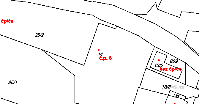 Chlum 6, Pavlíkov na parcele st. 14 v KÚ Chlum u Rakovníka, Katastrální mapa