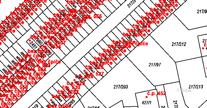 Sezimovo Ústí 522 na parcele st. 554/6 v KÚ Sezimovo Ústí, Katastrální mapa