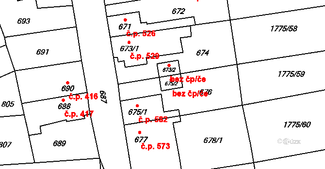 Kosmonosy 39274144 na parcele st. 675/2 v KÚ Kosmonosy, Katastrální mapa