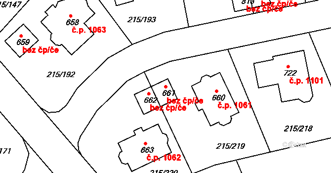 Rudná 39610144 na parcele st. 661 v KÚ Hořelice, Katastrální mapa