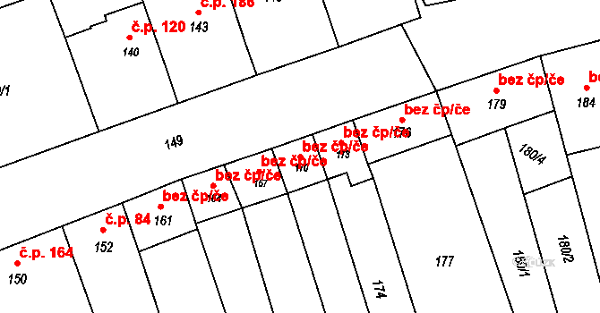 Hrušky 39720144 na parcele st. 170 v KÚ Hrušky u Brna, Katastrální mapa
