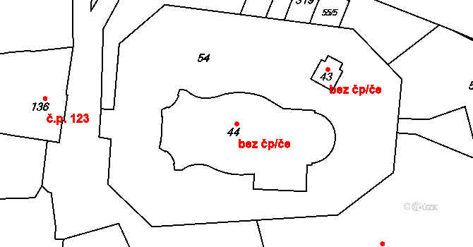 Slatinice 42120144 na parcele st. 44 v KÚ Slatinice na Hané, Katastrální mapa