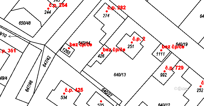 Líbeznice 43358144 na parcele st. 426 v KÚ Líbeznice, Katastrální mapa