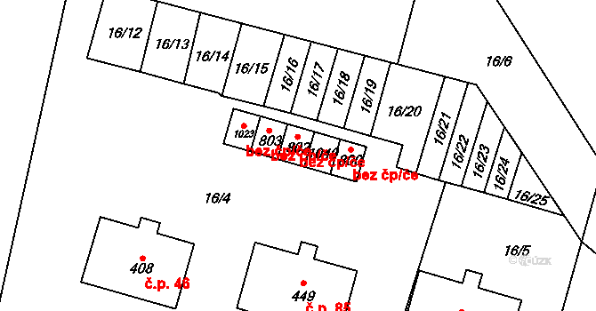Hrotovice 44116144 na parcele st. 803 v KÚ Hrotovice, Katastrální mapa