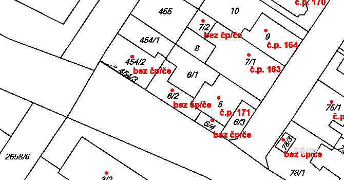 Teplice 45123144 na parcele st. 6/2 v KÚ Prosetice, Katastrální mapa
