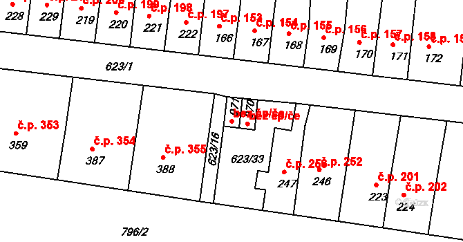 Česká Třebová 45430144 na parcele st. 971 v KÚ Parník, Katastrální mapa