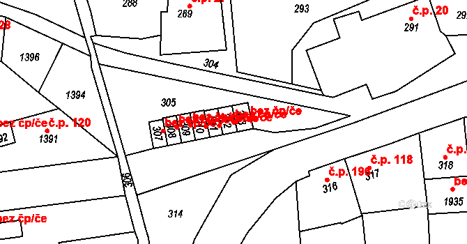 Kladno 48155144 na parcele st. 312 v KÚ Motyčín, Katastrální mapa