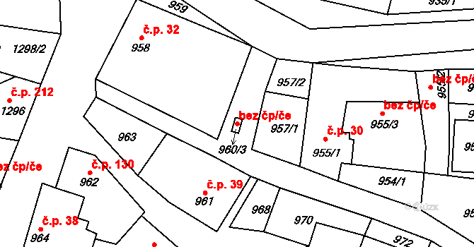 Velké Opatovice 48977144 na parcele st. 960/3 v KÚ Velké Opatovice, Katastrální mapa
