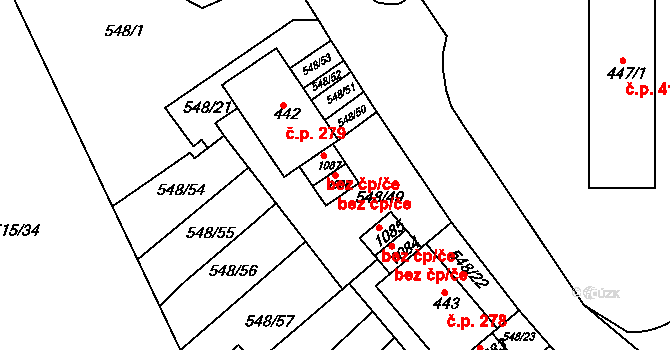 Adamov 49069144 na parcele st. 1086 v KÚ Adamov, Katastrální mapa