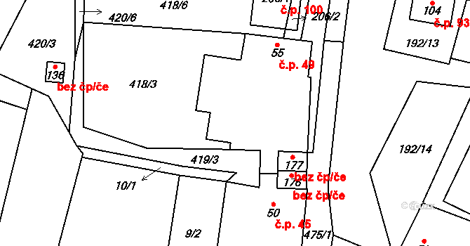 Myšenec 49, Protivín na parcele st. 55 v KÚ Myšenec, Katastrální mapa