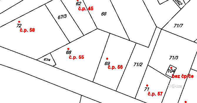 Rasochy 56, Uhlířská Lhota na parcele st. 69 v KÚ Rasochy, Katastrální mapa