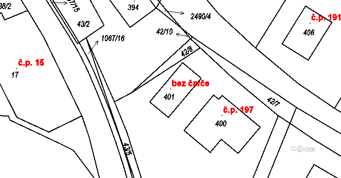 Tisová 104232145 na parcele st. 401 v KÚ Tisová u Vysokého Mýta, Katastrální mapa