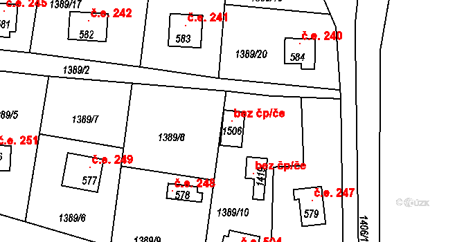 Hroznětín 105887145 na parcele st. 1506 v KÚ Hroznětín, Katastrální mapa