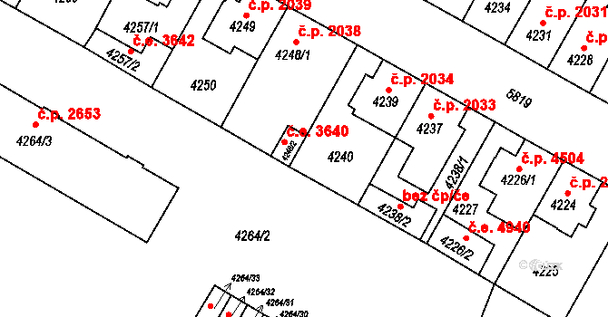Jihlava 3639 na parcele st. 4240 v KÚ Jihlava, Katastrální mapa
