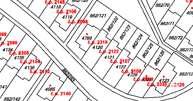 Blansko 2122 na parcele st. 4120 v KÚ Blansko, Katastrální mapa