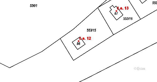 Savín 12, Litovel na parcele st. 86 v KÚ Savín, Katastrální mapa