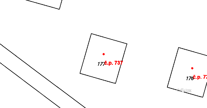 Lutyně 737, Orlová na parcele st. 177 v KÚ Horní Lutyně, Katastrální mapa