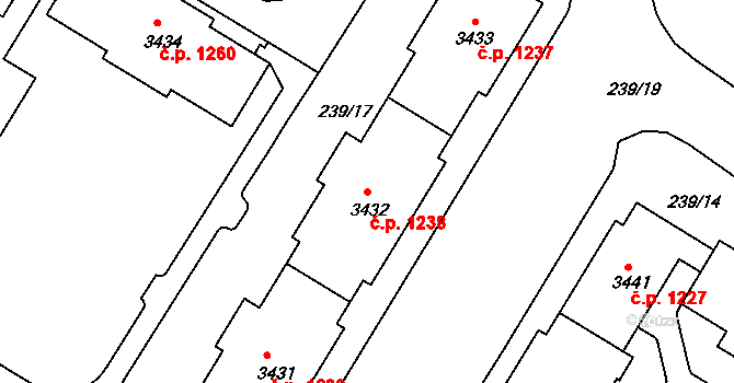 Strakonice I 1238, Strakonice na parcele st. 3432 v KÚ Strakonice, Katastrální mapa