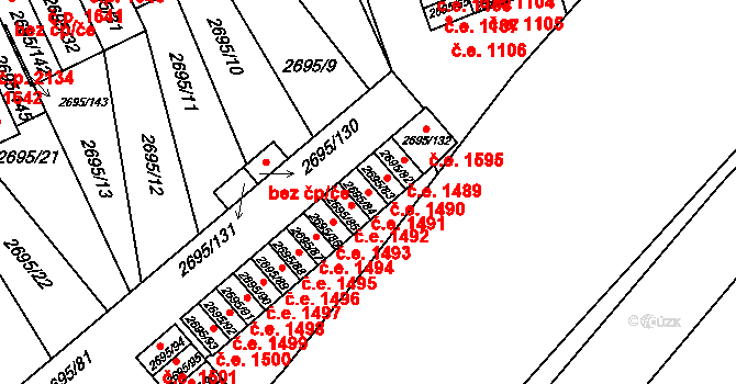 Pelhřimov 1491 na parcele st. 2695/84 v KÚ Pelhřimov, Katastrální mapa