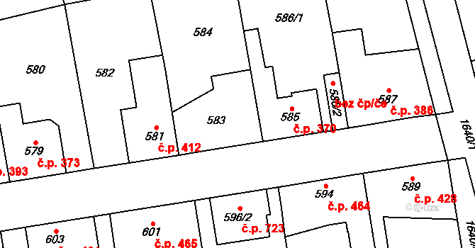 Řeporyje 416, Praha na parcele st. 583 v KÚ Řeporyje, Katastrální mapa