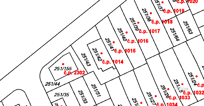 Chodov 1014, Praha na parcele st. 251/42 v KÚ Chodov, Katastrální mapa