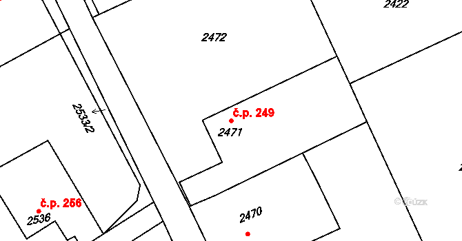 Dolní Suchá 249, Havířov na parcele st. 2471 v KÚ Dolní Suchá, Katastrální mapa